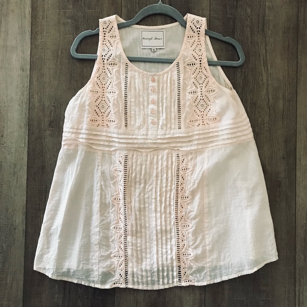 Pink Lace Tank, Beautiful Stories, size m